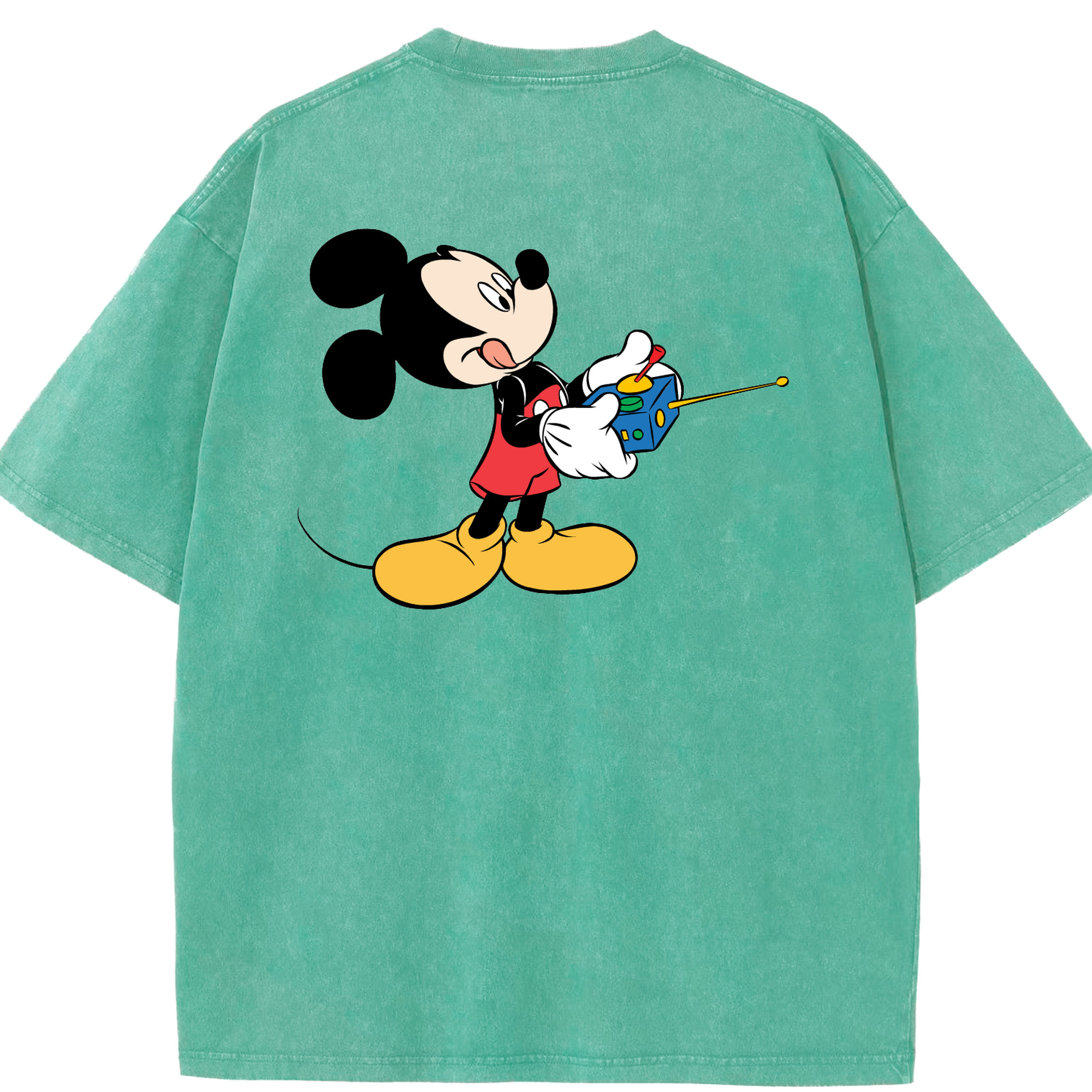 （画像用） ミッキーマウス Mickey Mouse 綿100% ヴィンテージ風 半袖Tシャツ（背面プリント）